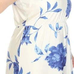 Plus Size Floral Strap Maxi Dress with Pockets and Side Slit -Dressbarn Store floral strap maxi dress plus 393711