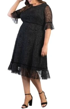 Plus Size Velvet Rose Cocktail Dress - Francesca Elegant A-Line Style -Dressbarn Store francesca cocktail dress plus 120672