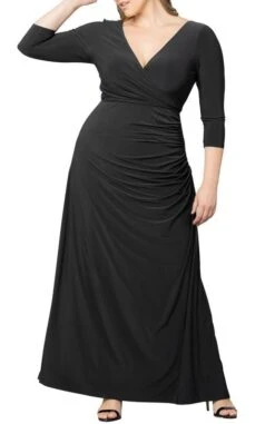 Plus Size Floor-Length Evening Gown with Elegant Ruched Waist 11 Plus Size Floor-Length Evening Gown with Elegant Ruched Waist -Dressbarn Store gala glam evening gown plus 678293