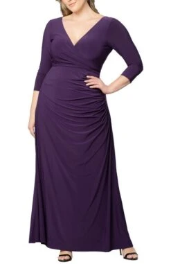 Plus Size Floor-Length Evening Gown with Elegant Ruched Waist