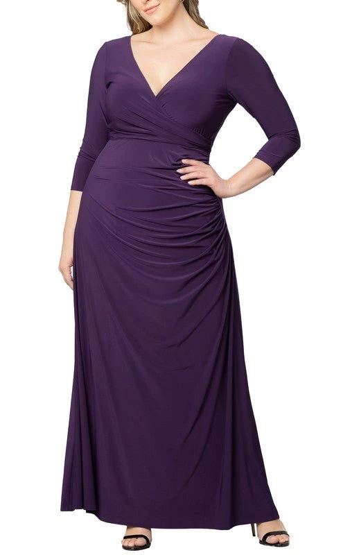 Plus Size Floor-Length Evening Gown with Elegant Ruched Waist 1 Plus Size Floor-Length Evening Gown with Elegant Ruched Waist
