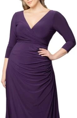 Plus Size Floor-Length Evening Gown with Elegant Ruched Waist 9 Plus Size Floor-Length Evening Gown with Elegant Ruched Waist -Dressbarn Store gala glam evening gown plus 849600