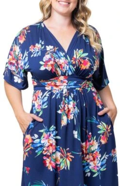 Plus Size A-Line Midi Dress with Pockets and Surplice Bodice 20 Plus Size A-Line Midi Dress with Pockets and Surplice Bodice -Dressbarn Store gia midi dress plus 194701