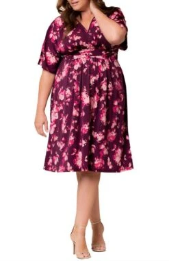 Plus Size A-Line Midi Dress with Pockets and Surplice Bodice 27 Plus Size A-Line Midi Dress with Pockets and Surplice Bodice -Dressbarn Store gia midi dress plus 222675