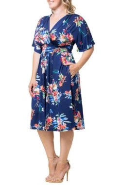 Plus Size A-Line Midi Dress with Pockets and Surplice Bodice 21 Plus Size A-Line Midi Dress with Pockets and Surplice Bodice -Dressbarn Store gia midi dress plus 514172