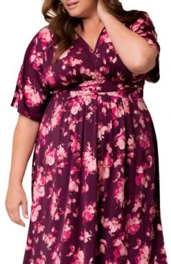 Plus Size A-Line Midi Dress with Pockets and Surplice Bodice 29 Plus Size A-Line Midi Dress with Pockets and Surplice Bodice -Dressbarn Store gia midi dress plus 597474