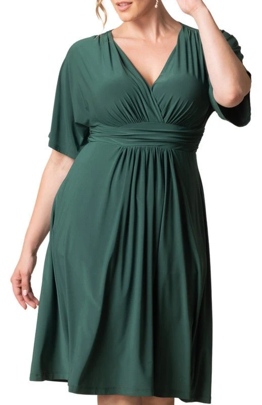 Plus Size A-Line Midi Dress with Pockets and Surplice Bodice 9 Plus Size A-Line Midi Dress with Pockets and Surplice Bodice - Image 9