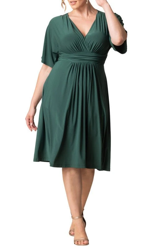 Plus Size A-Line Midi Dress with Pockets and Surplice Bodice 6 Plus Size A-Line Midi Dress with Pockets and Surplice Bodice - Image 6
