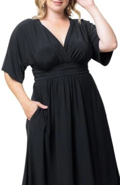 Plus Size A-Line Midi Dress with Pockets and Surplice Bodice 32 Plus Size A-Line Midi Dress with Pockets and Surplice Bodice -Dressbarn Store gia midi dress plus 804953