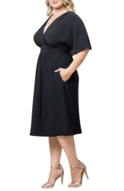 Plus Size A-Line Midi Dress with Pockets and Surplice Bodice 33 Plus Size A-Line Midi Dress with Pockets and Surplice Bodice -Dressbarn Store gia midi dress plus 959923