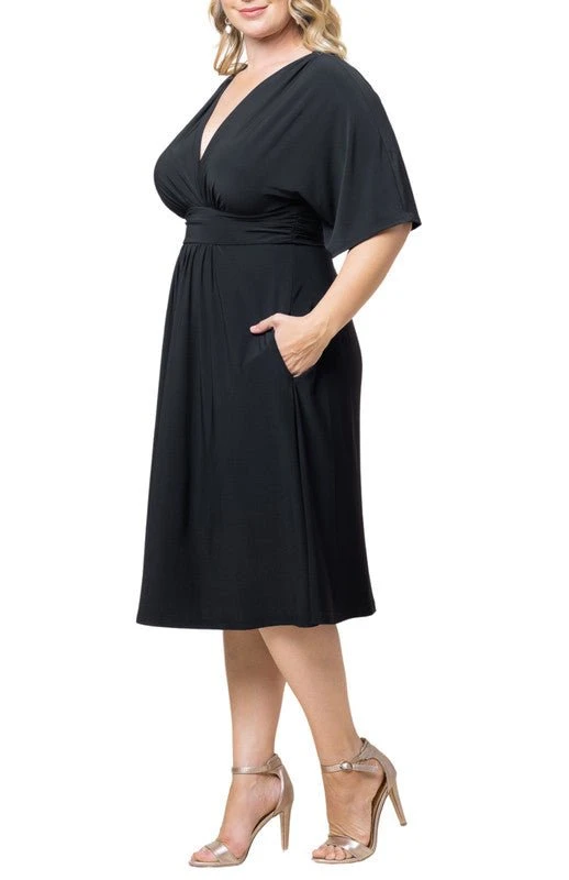 Plus Size A-Line Midi Dress with Pockets and Surplice Bodice 17 Plus Size A-Line Midi Dress with Pockets and Surplice Bodice - Image 17