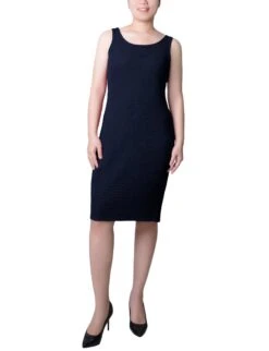 Petite Navy Textured 2-Piece Dress Set with 3/4 Sleeves 7 Petite Navy Textured 2-Piece Dress Set with 3/4 Sleeves -Dressbarn Store harbor navy textured 34 sleeve 2 piece dress set petite 204770