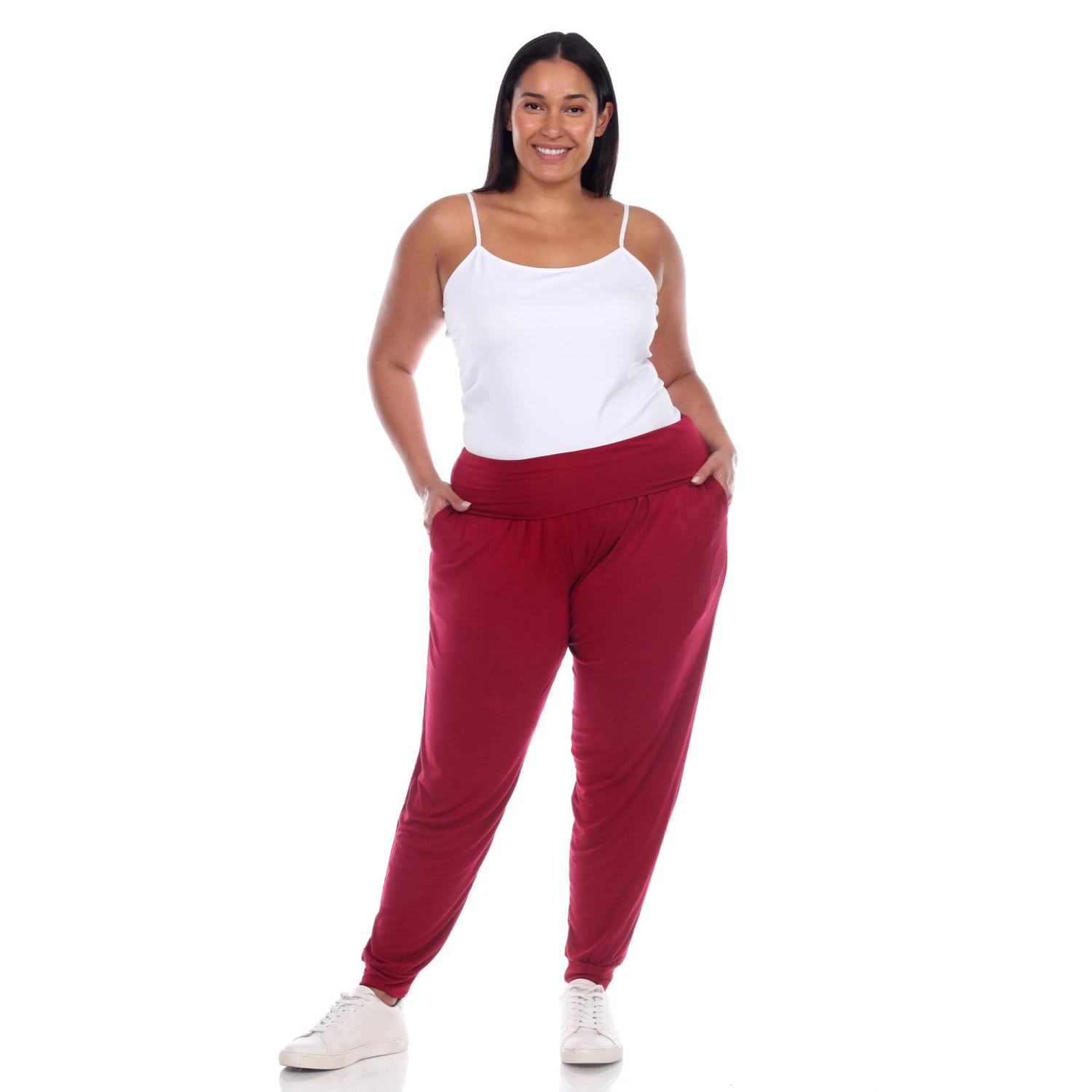 Plus Size Soft Rayon Harem Pants with Pockets & Fold-Over Waist 10 Plus Size Soft Rayon Harem Pants with Pockets & Fold-Over Waist - Image 10
