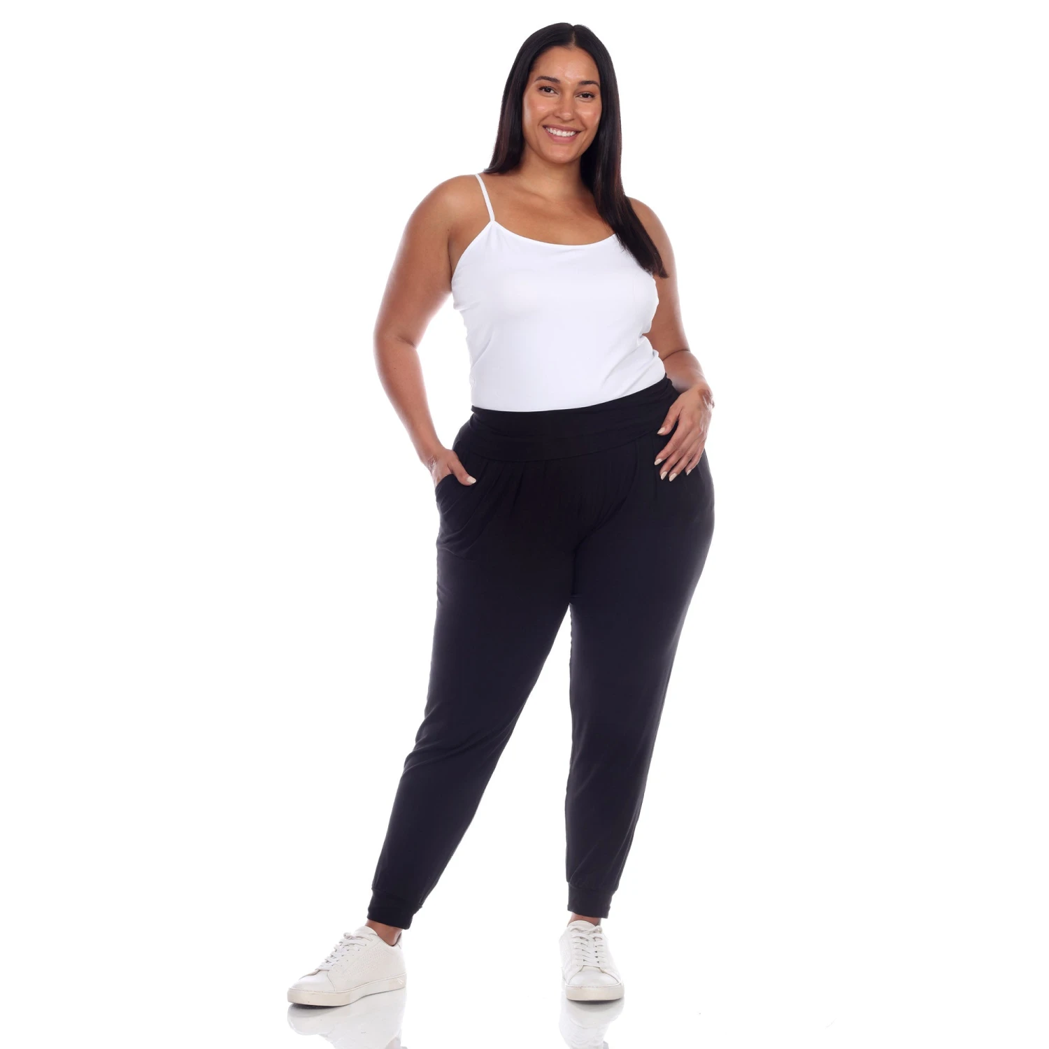 Plus Size Soft Rayon Harem Pants with Pockets & Fold-Over Waist 5 Plus Size Soft Rayon Harem Pants with Pockets & Fold-Over Waist - Image 5