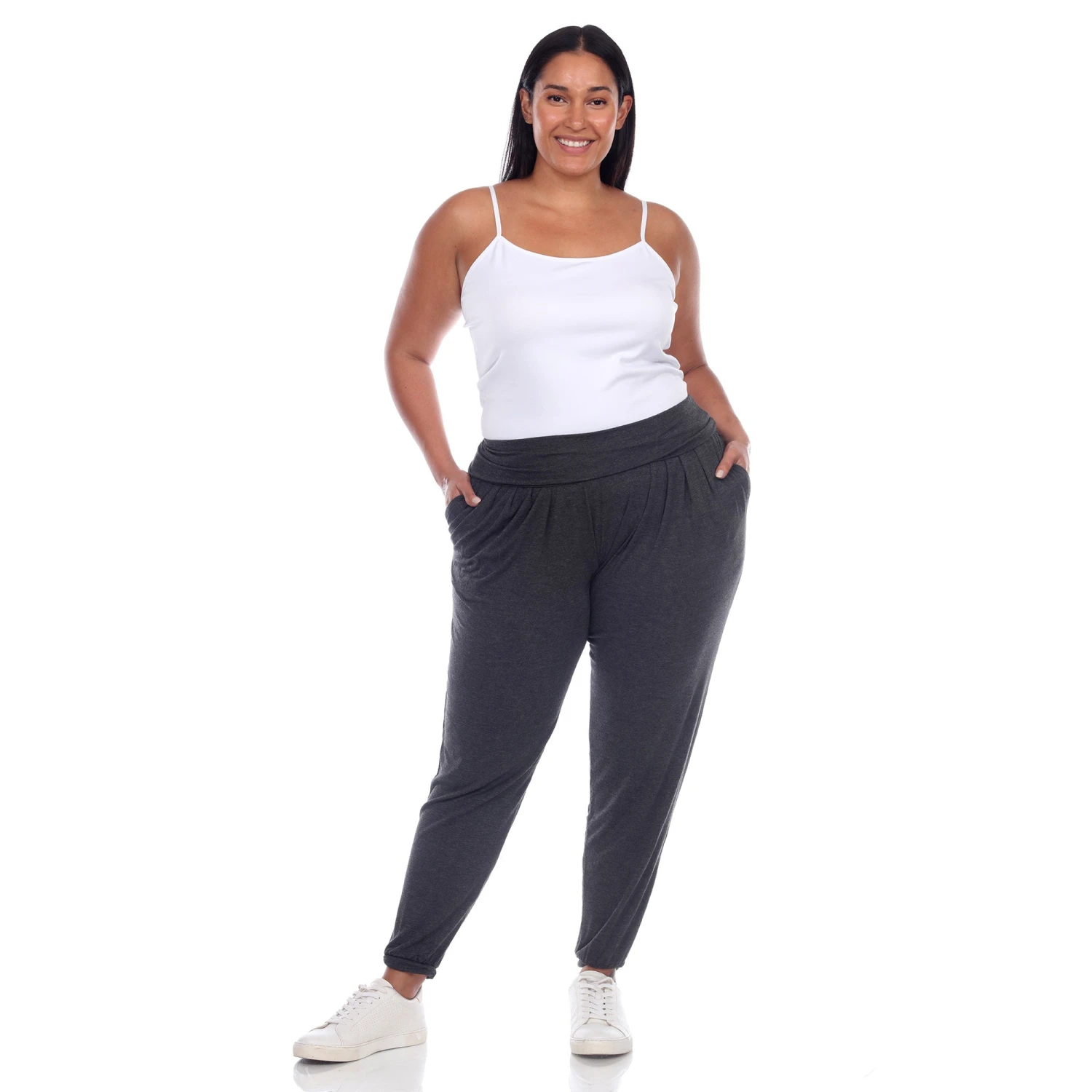 Plus Size Soft Rayon Harem Pants with Pockets & Fold-Over Waist 20 Plus Size Soft Rayon Harem Pants with Pockets & Fold-Over Waist - Image 20