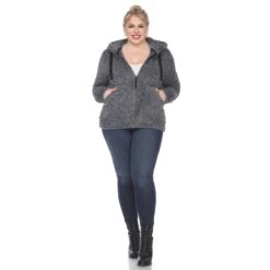 Plus Size Cozy Hooded Sherpa Jacket with Side Pockets