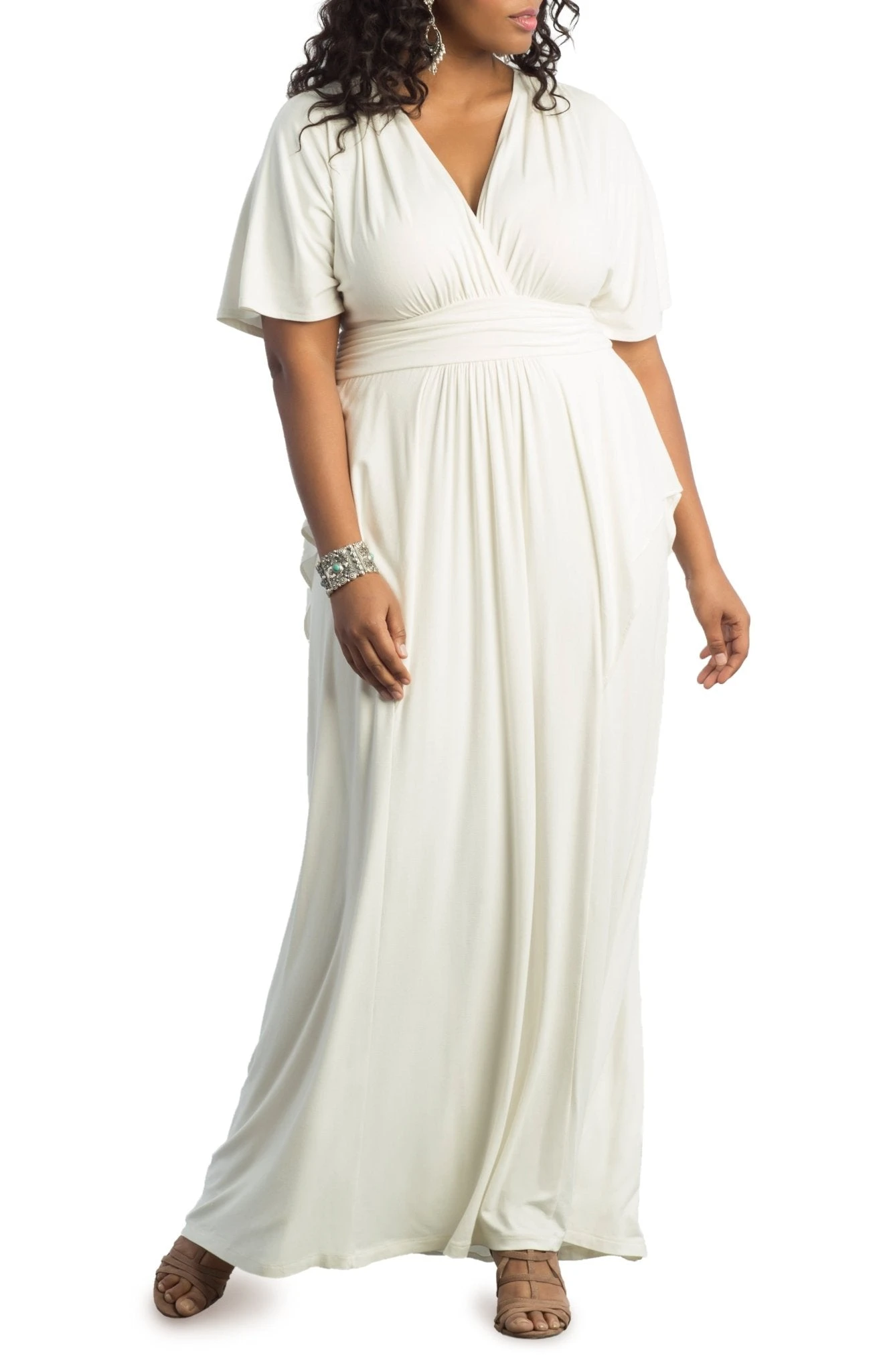 Plus Size Kimono Sleeve Maxi Dress - Elegant Draped Wedding Guest Gown 13 Plus Size Kimono Sleeve Maxi Dress - Elegant Draped Wedding Guest Gown - Image 13