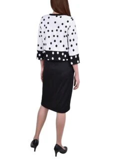 Katlyn Dotted Colorblocked 2-Piece Dress & Jacket Set -Dressbarn Store katlyn dotted colorblocked dress set 708461