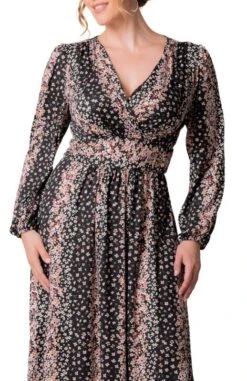 Plus Size Long Sleeve Maxi Dress - Elegant Empire Waist A-Line Gown -Dressbarn Store kelsey long sleeve maxi dress plus 175361