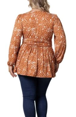 Plus Size Long Sleeve Peplum Tunic Top with Surplice Neckline 11 Plus Size Long Sleeve Peplum Tunic Top with Surplice Neckline -Dressbarn Store leah long sleeve tunic top plus 718606