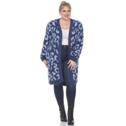 Plus Size Leopard Print Sherpa Coat - Open Front Cardigan with Pockets 38 Plus Size Leopard Print Sherpa Coat - Open Front Cardigan with Pockets -Dressbarn Store leopard print open front sherpa coat plus 360754