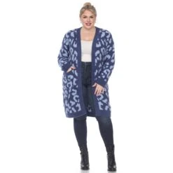 Plus Size Leopard Print Sherpa Coat - Open Front Cardigan with Pockets 36 Plus Size Leopard Print Sherpa Coat - Open Front Cardigan with Pockets -Dressbarn Store leopard print open front sherpa coat plus 651049