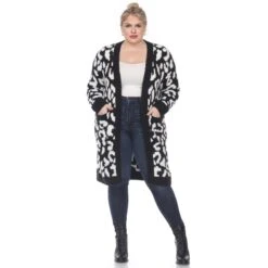 Plus Size Leopard Print Sherpa Coat - Open Front Cardigan with Pockets 27 Plus Size Leopard Print Sherpa Coat - Open Front Cardigan with Pockets -Dressbarn Store leopard print open front sherpa coat plus 857752