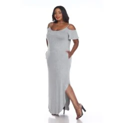 White Mark Lexi Plus Size Cold Shoulder Maxi Dress with Side Pockets -Dressbarn Store lexi maxi dress plus 698734