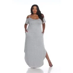 White Mark Lexi Plus Size Cold Shoulder Maxi Dress with Side Pockets -Dressbarn Store lexi maxi dress plus 960845