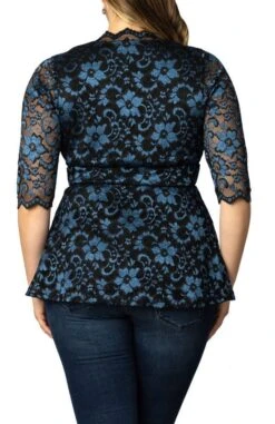 Luxe Plus Size Lace Peplum Top with Scalloped Neckline -Dressbarn Store luxe lace top plus 115637