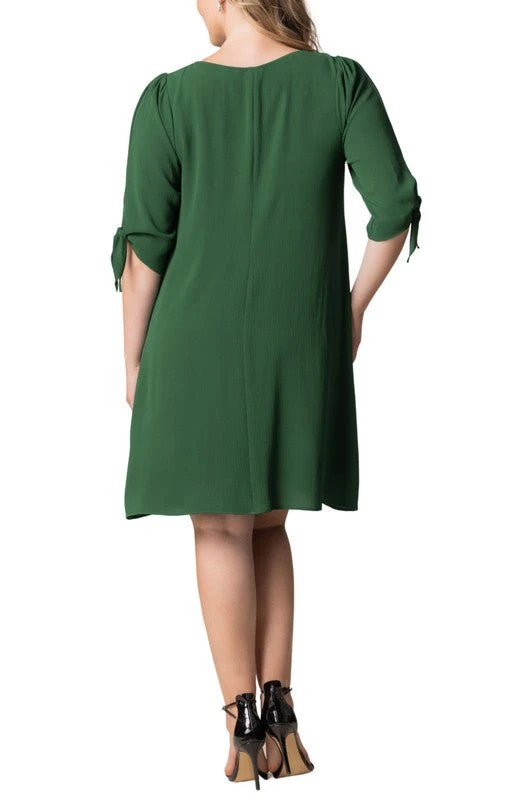 Plus Size Manhattan A-Line Shift Dress with 3/4 Tie Sleeves 10 Plus Size Manhattan A-Line Shift Dress with 3/4 Tie Sleeves - Image 10