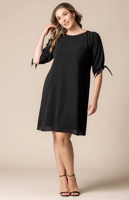 Plus Size Manhattan A-Line Shift Dress with 3/4 Tie Sleeves 3 Plus Size Manhattan A-Line Shift Dress with 3/4 Tie Sleeves - Image 3