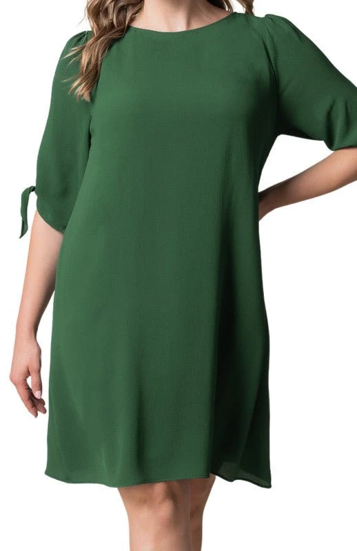 Plus Size Manhattan A-Line Shift Dress with 3/4 Tie Sleeves 11 Plus Size Manhattan A-Line Shift Dress with 3/4 Tie Sleeves - Image 11