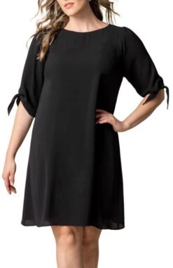 Plus Size Manhattan A-Line Shift Dress with 3/4 Tie Sleeves 15 Plus Size Manhattan A-Line Shift Dress with 3/4 Tie Sleeves -Dressbarn Store manhattan a line shift dress plus 606740