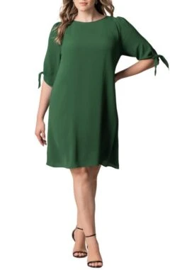 Plus Size Manhattan A-Line Shift Dress with 3/4 Tie Sleeves 20 Plus Size Manhattan A-Line Shift Dress with 3/4 Tie Sleeves -Dressbarn Store manhattan a line shift dress plus 991152
