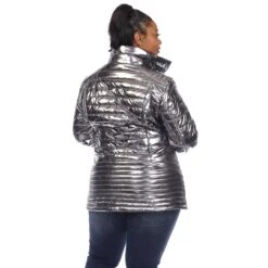 Metallic Puffer Coat - Plus 22 Metallic Puffer Coat - Plus -Dressbarn Store metallic puffer coat plus 255248
