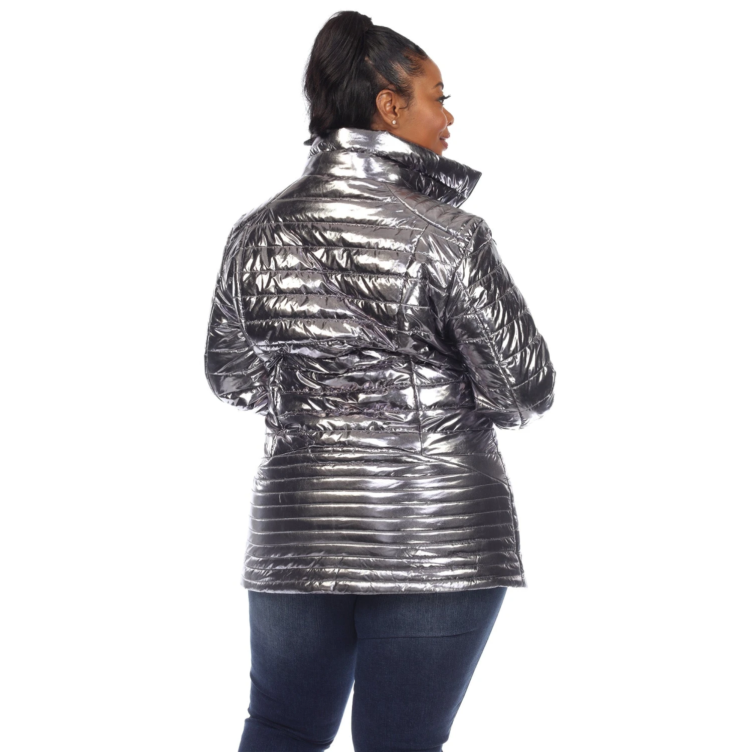 Metallic Puffer Coat - Plus 3 Metallic Puffer Coat - Plus - Image 3