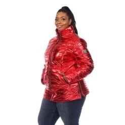 Metallic Puffer Coat - Plus 25 Metallic Puffer Coat - Plus -Dressbarn Store metallic puffer coat plus 391617