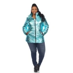 Metallic Puffer Coat - Plus 38 Metallic Puffer Coat - Plus -Dressbarn Store metallic puffer coat plus 490238
