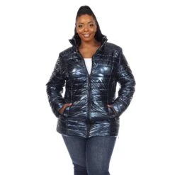Metallic Puffer Coat - Plus 30 Metallic Puffer Coat - Plus -Dressbarn Store metallic puffer coat plus 591159