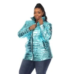 Metallic Puffer Coat - Plus 36 Metallic Puffer Coat - Plus -Dressbarn Store metallic puffer coat plus 627275