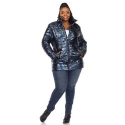 Metallic Puffer Coat - Plus 33 Metallic Puffer Coat - Plus -Dressbarn Store metallic puffer coat plus 691495