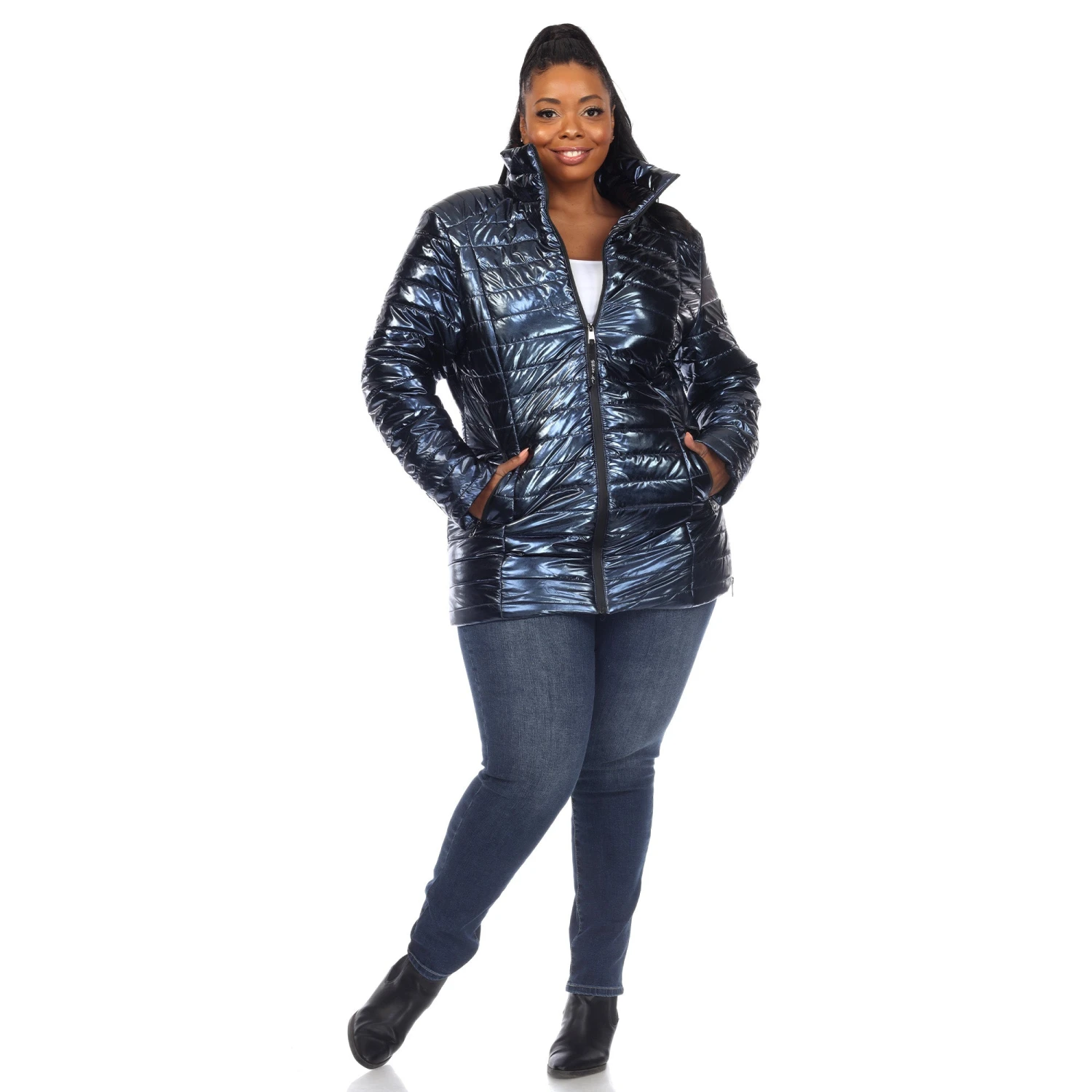 Metallic Puffer Coat - Plus 14 Metallic Puffer Coat - Plus - Image 14
