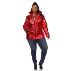 Metallic Puffer Coat - Plus 28 Metallic Puffer Coat - Plus -Dressbarn Store metallic puffer coat plus 961314