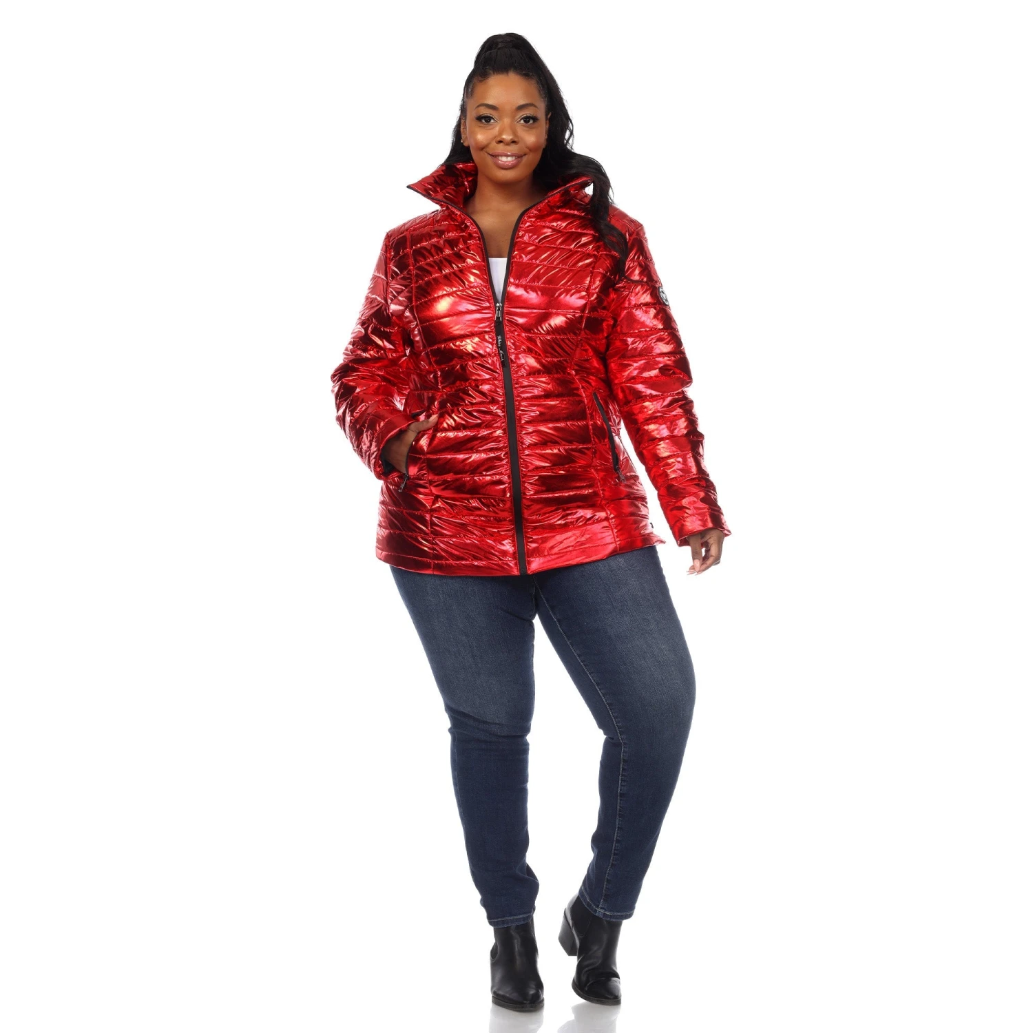 Metallic Puffer Coat - Plus 9 Metallic Puffer Coat - Plus - Image 9