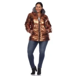 Plus Size Oversized Metallic Puffer Coat with Hoodie 35 Plus Size Oversized Metallic Puffer Coat with Hoodie -Dressbarn Store metallic puffer coat with hoodie plus 284441
