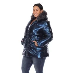 Plus Size Oversized Metallic Puffer Coat with Hoodie 30 Plus Size Oversized Metallic Puffer Coat with Hoodie -Dressbarn Store metallic puffer coat with hoodie plus 421409