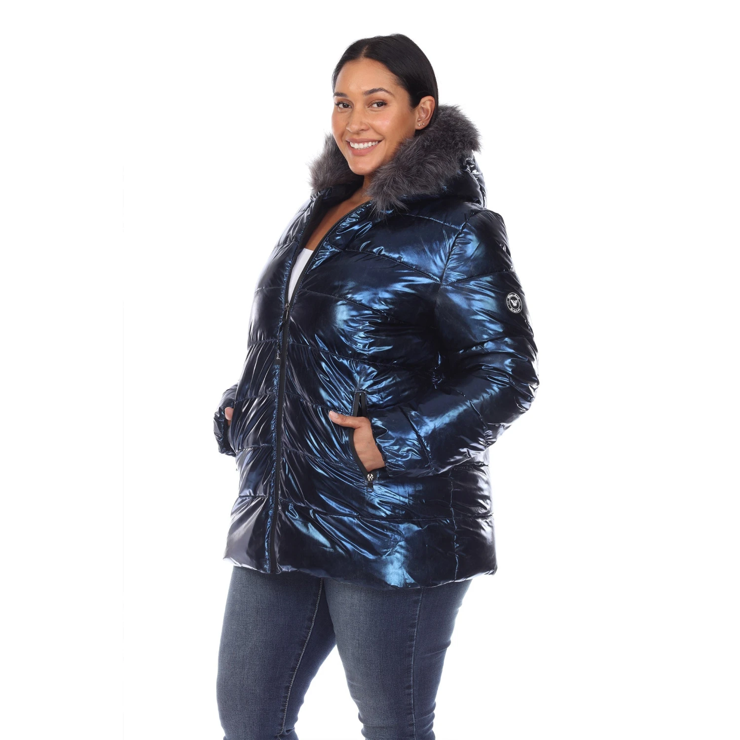 Plus Size Oversized Metallic Puffer Coat with Hoodie 11 Plus Size Oversized Metallic Puffer Coat with Hoodie - Image 11