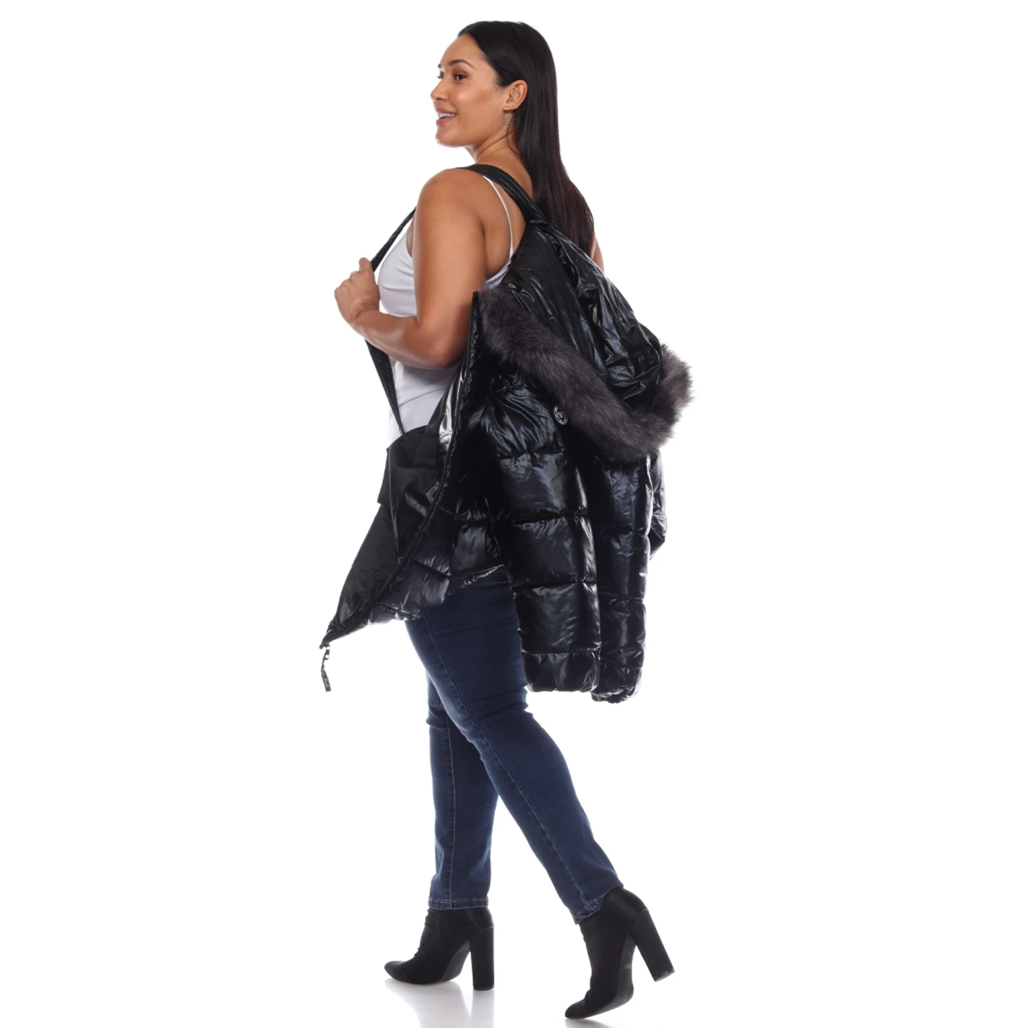 Plus Size Oversized Metallic Puffer Coat with Hoodie 4 Plus Size Oversized Metallic Puffer Coat with Hoodie - Image 4