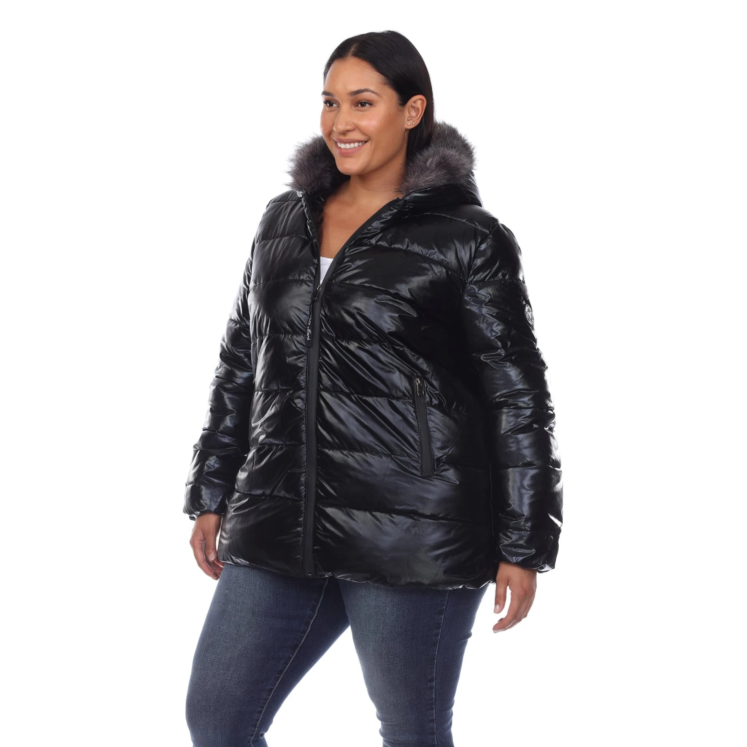 Plus Size Oversized Metallic Puffer Coat with Hoodie 1 Plus Size Oversized Metallic Puffer Coat with Hoodie